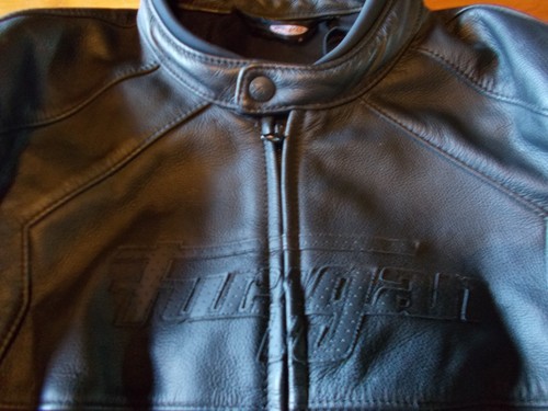 Blouson moto cuir noir - de,