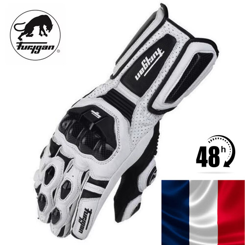 Gants moto cuir racing - de,